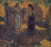 Paul Gauguin Yellow background, three women oil painting artist